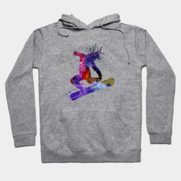 young snowboarder Hoodie by PaulrommerArt